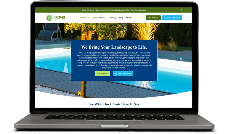 Jofmar Landscaping website