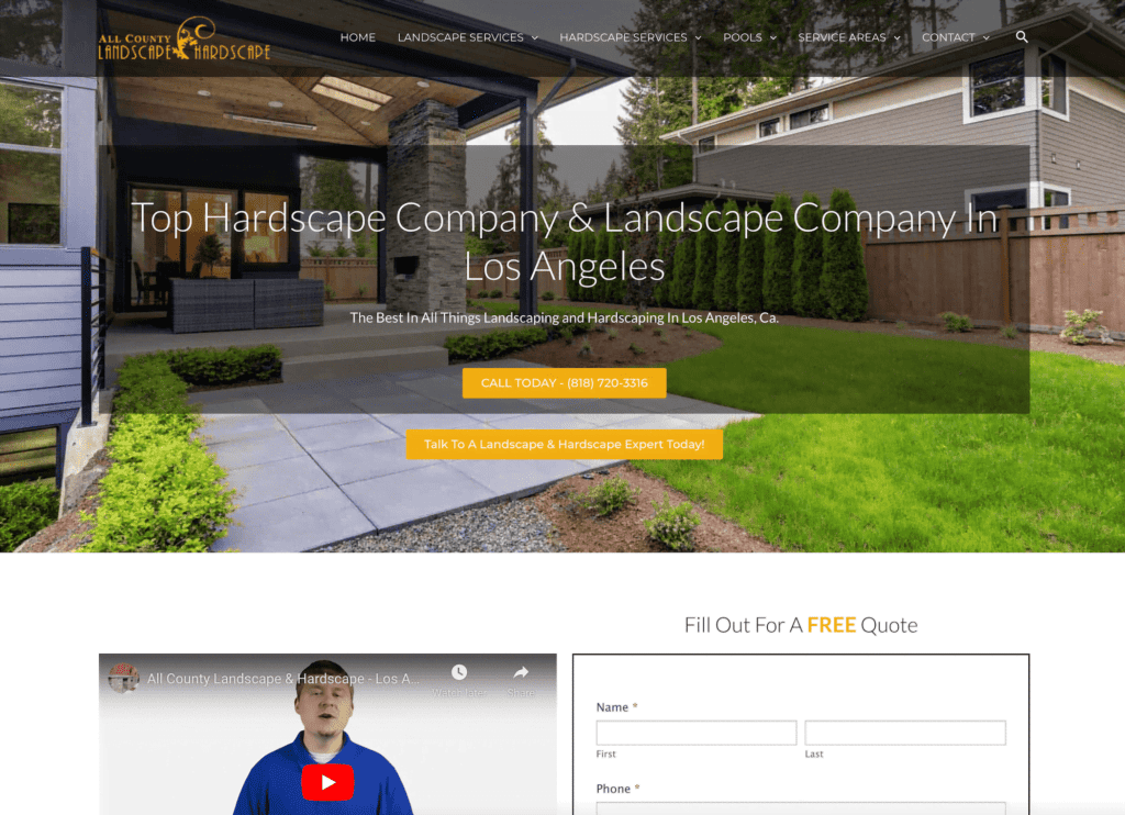 Landscape Contractor Website Design