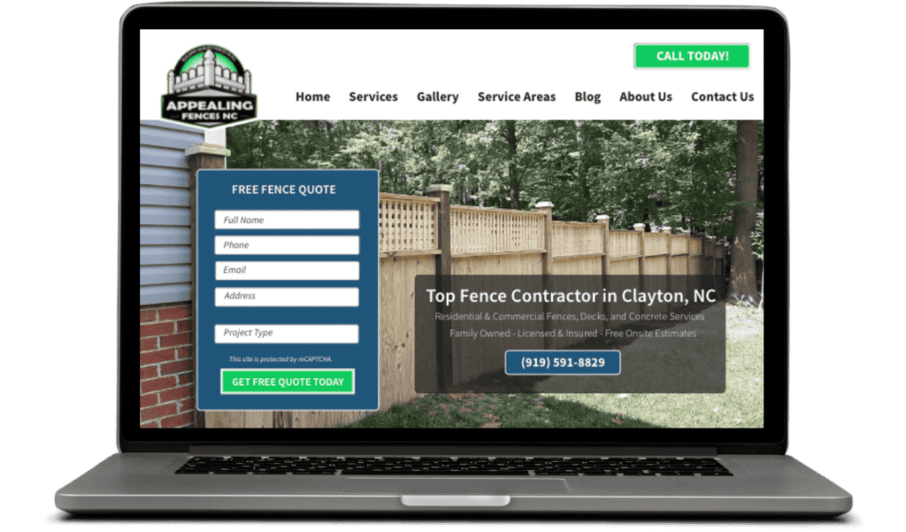 Fence Contractor Website Design