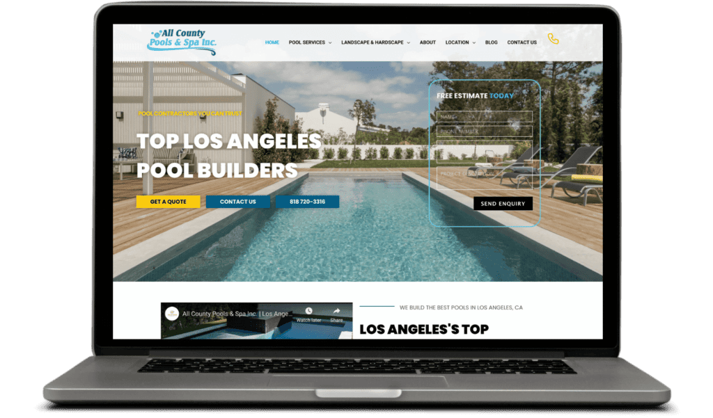 Pool Builders Web Design