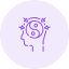 Purple human head outline with yin-yang symbol and stars, representing mind-spirit balance